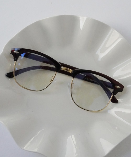 Port（ポート）の「【 Port / ポート 】 クラシック ハーフリム 伊達メガネ #（メガネ・レディース・クリア/ブラウン/ブラック/ライトブラウン・FREE）」の2枚目の写真