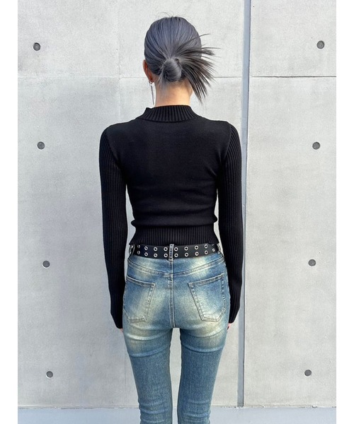 エゴイスト EGOIST 2パターン編地デザインニットTOP （BEIGE） エゴイスト EGOIST 2パターン編地デザインニットTOP （BEIGE