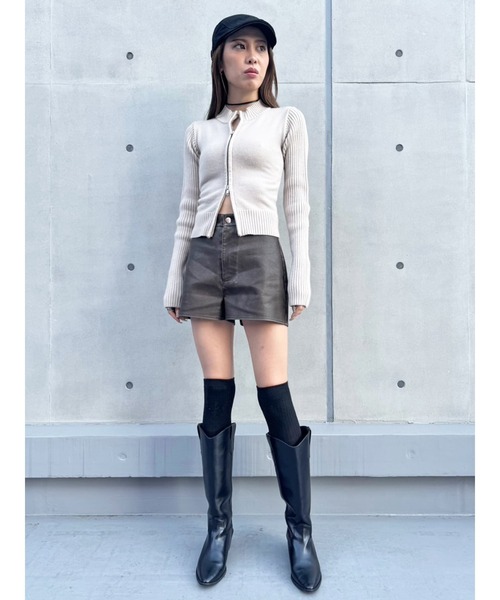 EGOIST（エゴイスト）の「２パターン編地デザインニットTOP（ニット/セーター・レディース・ブラック/ブラウン/ベージュ・FREE）」の11枚目の写真