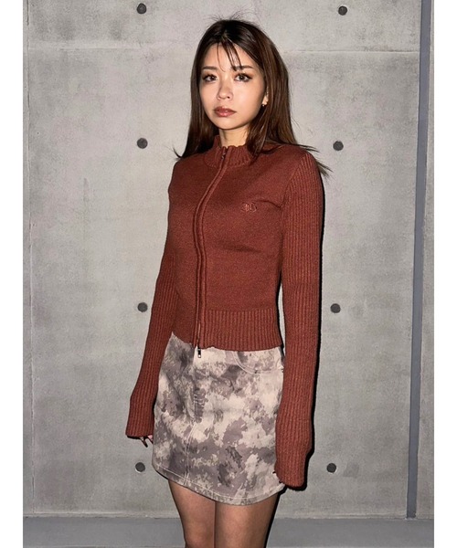 EGOIST（エゴイスト）の「２パターン編地デザインニットTOP（ニット/セーター・レディース・ブラック/ブラウン/ベージュ・FREE）」の7枚目の写真