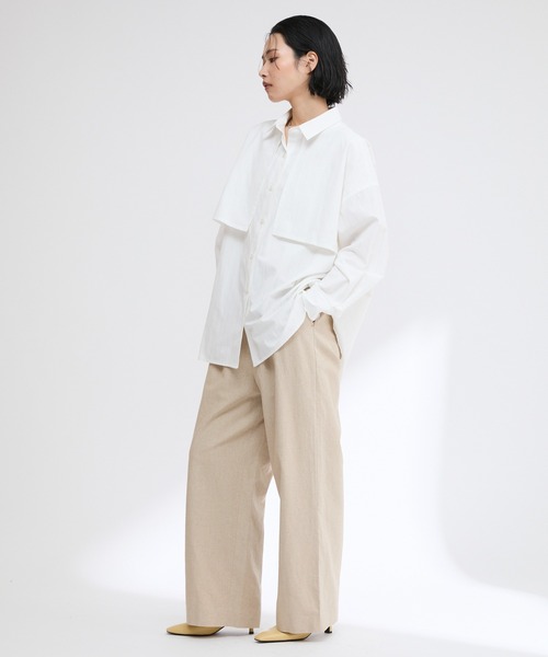 Firsthand（ファーストハンド）の「コットンリネン ワイドパンツ / ワイドシルエット / イージー仕様（その他パンツ・レディース・ナチュラル/ブラウン/ブラック・マルチサイズ）」の3枚目の写真