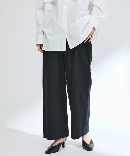 Firsthand（ファーストハンド）の「コットンリネン ワイドパンツ / ワイドシルエット / イージー仕様（その他パンツ・レディース・ナチュラル/ブラウン/ブラック・マルチサイズ）」の2枚目の写真
