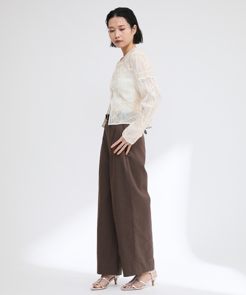 Firsthand（ファーストハンド）の「コットンリネン ワイドパンツ / ワイドシルエット / イージー仕様（その他パンツ・レディース・ナチュラル/ブラウン/ブラック・マルチサイズ）」の7枚目の写真