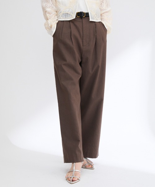 Firsthand（ファーストハンド）の「コットンリネン ワイドパンツ / ワイドシルエット / イージー仕様（その他パンツ・レディース・ナチュラル/ブラウン/ブラック・マルチサイズ）」の12枚目の写真