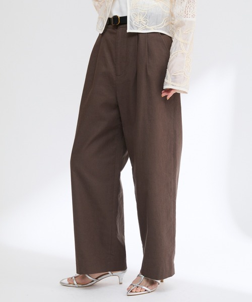 Firsthand（ファーストハンド）の「コットンリネン ワイドパンツ / ワイドシルエット / イージー仕様（その他パンツ・レディース・ナチュラル/ブラウン/ブラック・マルチサイズ）」の15枚目の写真