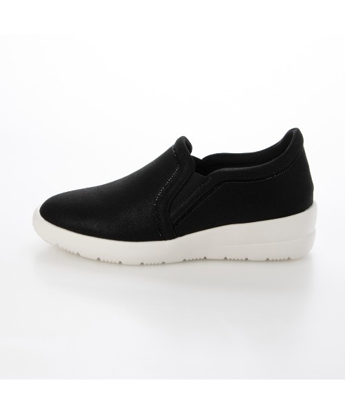 Riz raffinee（リズラフィーネ）の「ヒールアップスリッポンスニーカー（スリッポン・レディース・ブラック系その他3/カモフラージュ/アイボリー・23.5cm/23cm/24.5cm/24cm/22.5cm）」の4枚目の写真