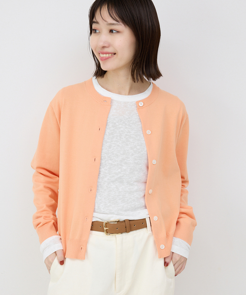 SLOBE IENA（スローブイエナ）の「《追加》スラブ天竺クルーネックロンTEE（Tシャツ/カットソー・レディース・ネイビー/ホワイト/ピンク/サックスブルー・FREE）」の11枚目の写真