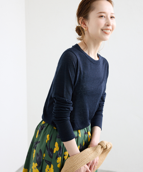 スローブイエナ　SLOBE IENA スラブ天竺クルーネックロンTEE 2枚 セール】《追加》スラブ天竺クルーネックロンTEE（Tシャツ