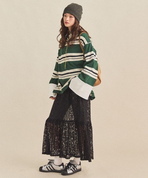 MIRROR STOKE（ミラーストーク）の「【ZOZO限定】TIERED LACE ONEPIECE/ティアードレースワンピース（ワンピース・レディース・ブラック/オフホワイト・MEDIUM）」の2枚目の写真