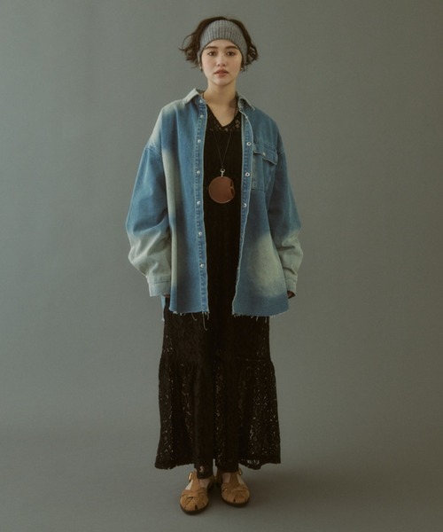 MIRROR STOKE（ミラーストーク）の「【ZOZO限定】TIERED LACE ONEPIECE/ティアードレースワンピース（ワンピース・レディース・ブラック/オフホワイト・MEDIUM）」の3枚目の写真