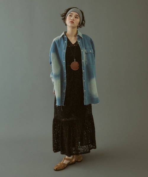 MIRROR STOKE（ミラーストーク）の「【ZOZO限定】TIERED LACE ONEPIECE/ティアードレースワンピース（ワンピース・レディース・ブラック/オフホワイト・MEDIUM）」の4枚目の写真