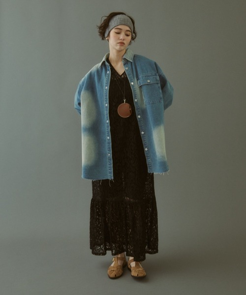 MIRROR STOKE（ミラーストーク）の「【ZOZO限定】TIERED LACE ONEPIECE/ティアードレースワンピース（ワンピース・レディース・ブラック/オフホワイト・MEDIUM）」の5枚目の写真