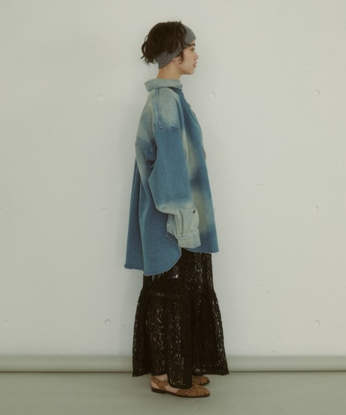 MIRROR STOKE（ミラーストーク）の「【ZOZO限定】TIERED LACE ONEPIECE/ティアードレースワンピース（ワンピース・レディース・ブラック/オフホワイト・MEDIUM）」の14枚目の写真