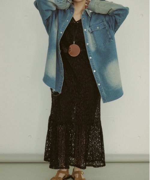 MIRROR STOKE（ミラーストーク）の「【ZOZO限定】TIERED LACE ONEPIECE/ティアードレースワンピース（ワンピース・レディース・ブラック/オフホワイト・MEDIUM）」の15枚目の写真