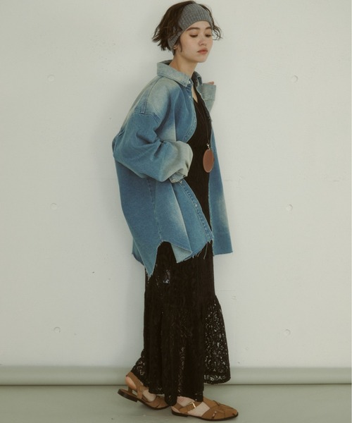 MIRROR STOKE（ミラーストーク）の「【ZOZO限定】TIERED LACE ONEPIECE/ティアードレースワンピース（ワンピース・レディース・ブラック/オフホワイト・MEDIUM）」の18枚目の写真