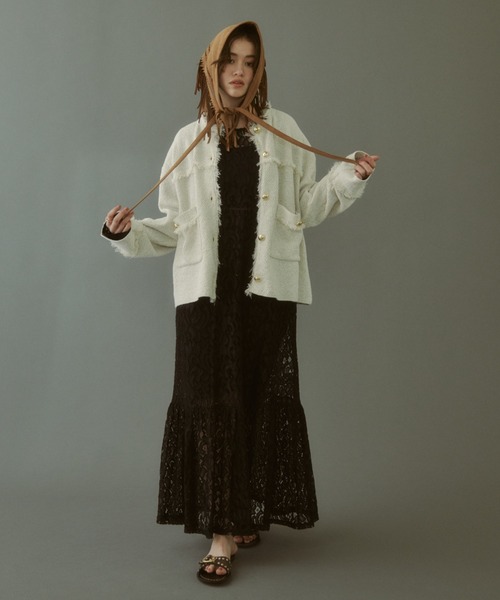 MIRROR STOKE（ミラーストーク）の「【ZOZO限定】TIERED LACE ONEPIECE/ティアードレースワンピース（ワンピース・レディース・ブラック/オフホワイト・MEDIUM）」の20枚目の写真