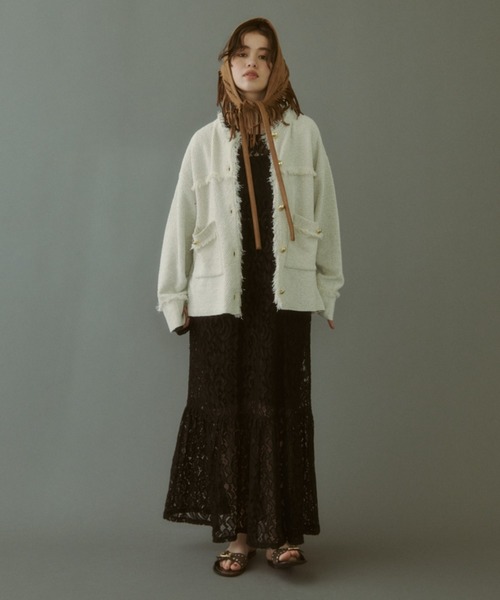 MIRROR STOKE（ミラーストーク）の「【ZOZO限定】TIERED LACE ONEPIECE/ティアードレースワンピース（ワンピース・レディース・ブラック/オフホワイト・MEDIUM）」の22枚目の写真