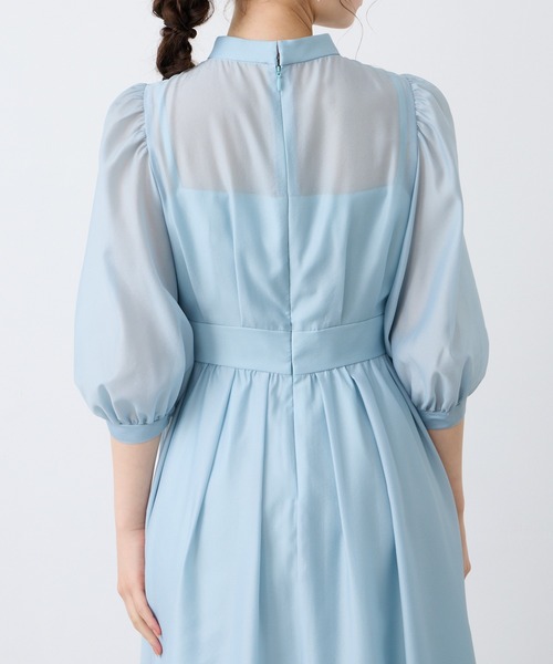 AIMER(エメ)の「ボリュームスリーブフレアシフォンパーティードレス 結婚式 お呼ばれ ドレス 20代 30代(ドレス・レディース・ラベンダー/ネイビー/サックスブルー・MEDIUM)」の14枚目の写真