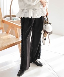 サイドチュールフリルワイドパンツ