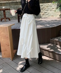 【urge:】リボン ギャザー フレア スカート