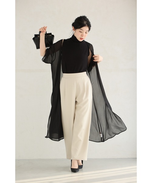 cawaii（カワイイ）の「もっちり伸びるハイネックカットソートップス（Tシャツ/カットソー・レディース・カーキ/ブラック・FREE）」の3枚目の写真