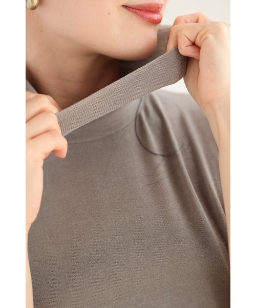 cawaii（カワイイ）の「もっちり伸びるハイネックカットソートップス（Tシャツ/カットソー・レディース・カーキ/ブラック・FREE）」の9枚目の写真