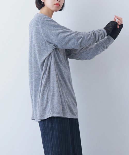 PURE BRIGHT（ピュアブライト）の「シアー杢天竺オーバープルオーバー（Tシャツ/カットソー・レディース・ブラック/グレー/アイボリー・FREE）」の20枚目の写真