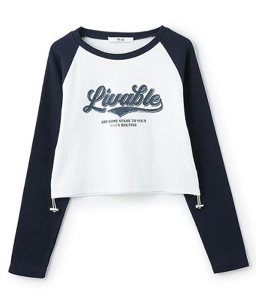 Mi-je(ミジェ)の「シャーリングラグランロンT【韓国ファッション】(Tシャツ/カットソー・レディース・ブラック/オフホワイト・F)」の15枚目の写真