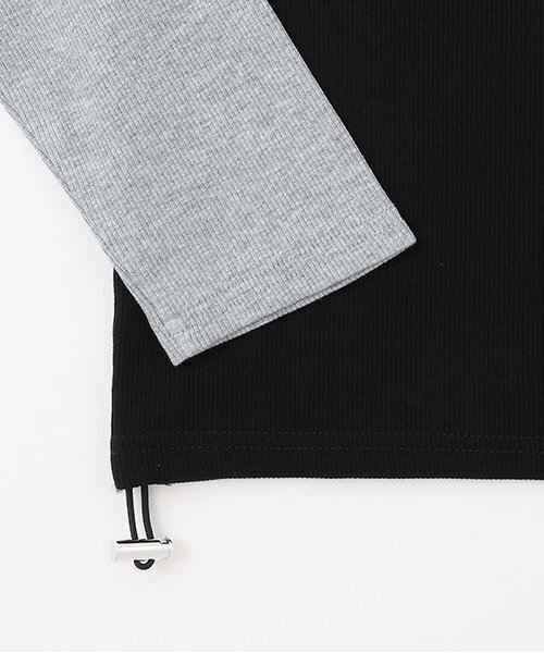 Mi-je(ミジェ)の「シャーリングラグランロンT【韓国ファッション】(Tシャツ/カットソー・レディース・ブラック/オフホワイト・F)」の7枚目の写真