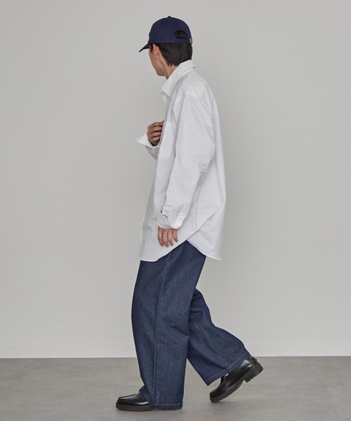 CIAOPANIC TYPY（チャオパニックティピー）の「【PATTIPATTI】ユニセックスオーバサイズシャツ（シャツ/ブラウス・メンズ・ブルー/オフホワイト/ネイビー・ONE SIZE）」の21枚目の写真