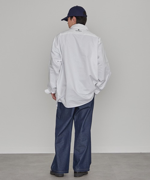 CIAOPANIC TYPY（チャオパニックティピー）の「【PATTIPATTI】ユニセックスオーバサイズシャツ（シャツ/ブラウス・メンズ・ブルー/オフホワイト/ネイビー・ONE SIZE）」の22枚目の写真