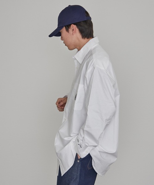 CIAOPANIC TYPY（チャオパニックティピー）の「【PATTIPATTI】ユニセックスオーバサイズシャツ（シャツ/ブラウス・メンズ・ブルー/オフホワイト/ネイビー・ONE SIZE）」の18枚目の写真