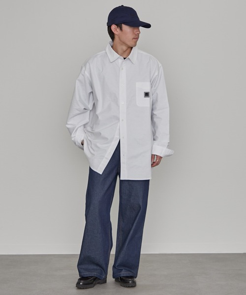 CIAOPANIC TYPY（チャオパニックティピー）の「【PATTIPATTI】ユニセックスオーバサイズシャツ（シャツ/ブラウス・メンズ・ブルー/オフホワイト/ネイビー・ONE SIZE）」の20枚目の写真