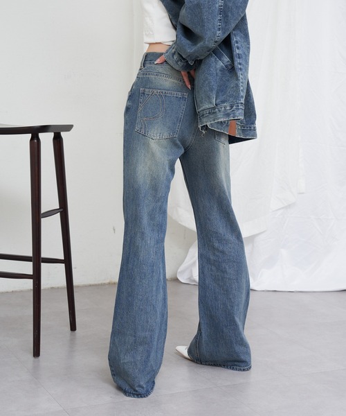 RAY CASSIN(レイカズン)の「【ウエスト調節可/2サイズ展開】フレアデニムパンツ(デニムパンツ・レディース・ブルー/スカイブルー/ブラウン/ホワイト/ネイビー・S/M)」の21枚目の写真