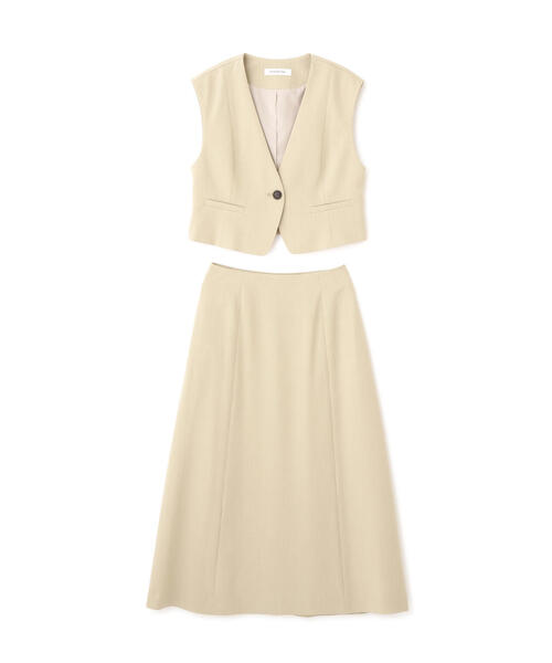 セール】◇クロップドベスト＆Aラインスカート（ワンピース