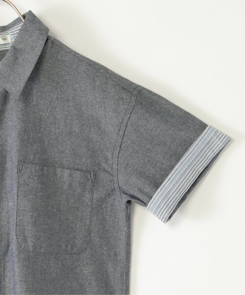 ikka（イッカ）の「【親子コーデ】シャンブレー5分袖シャツ（120~160cm）（シャツ/ブラウス・キッズ・ブルー/チャコールグレー・160/150/140/130/120）」の15枚目の写真