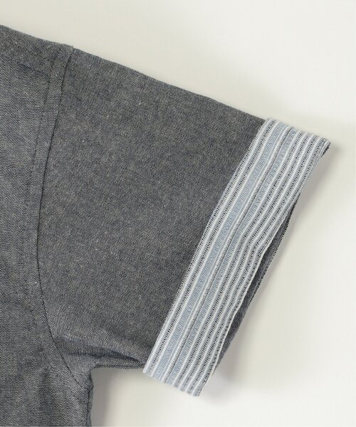 ikka（イッカ）の「【親子コーデ】シャンブレー5分袖シャツ（120~160cm）（シャツ/ブラウス・キッズ・ブルー/チャコールグレー・160/150/140/130/120）」の13枚目の写真
