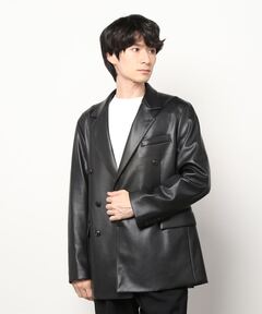 セール】OKENA DOUBLE BREASTED LEATHER TRENCH COAT | OKENA ダブル