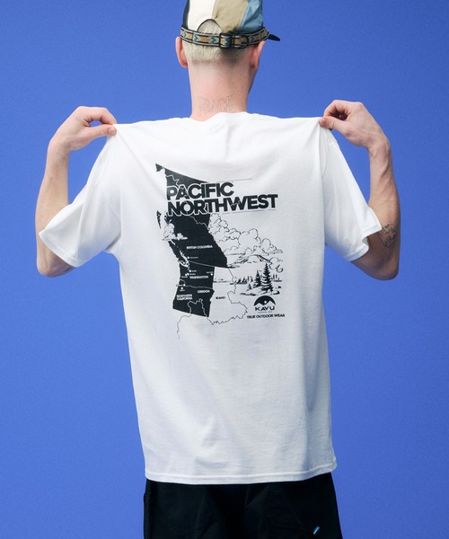 KAVU(カブー)の「KAVU/カブー Pacific NW Tee/パシフィックノースウエストティー(Tシャツ/カットソー・メンズ・ネイビー/マルーン/ホワイト/ナチュラル・MEDIUM/X-LARGE/LARGE)」の1枚目の写真