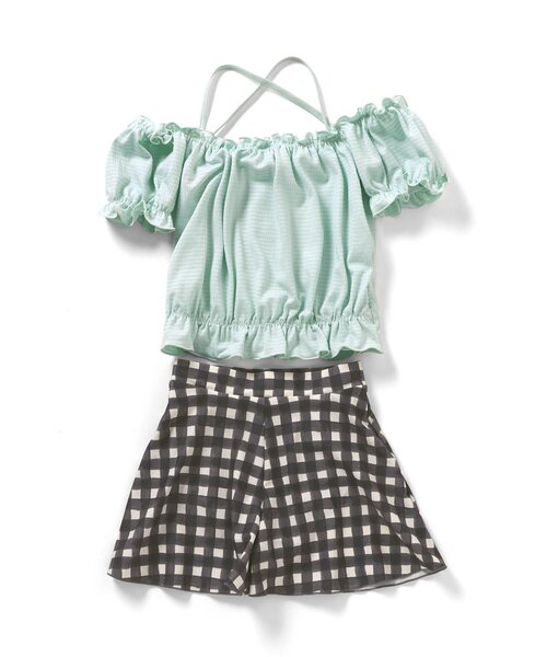 Ampersand（アンパサンド）の「【ジュニア対応】お洋服みたいなセパレート水着_UVカット（水着・キッズ・サックスブルー/ミント/ピンク・80/90/100/110/120/130/140）」の15枚目の写真