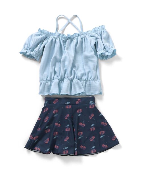 Ampersand（アンパサンド）の「【ジュニア対応】お洋服みたいなセパレート水着_UVカット（水着・キッズ・サックスブルー/ミント/ピンク・80/90/100/110/120/130/140）」の17枚目の写真