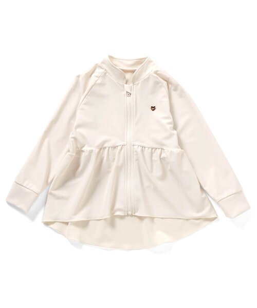 BREEZE（ブリーズ）の「【UVカット/ジュニア対応】フリルラッシュガード（ラッシュガード・キッズ・アイボリー/ラベンダー・80/90/100/110/120/130/140）」の9枚目の写真