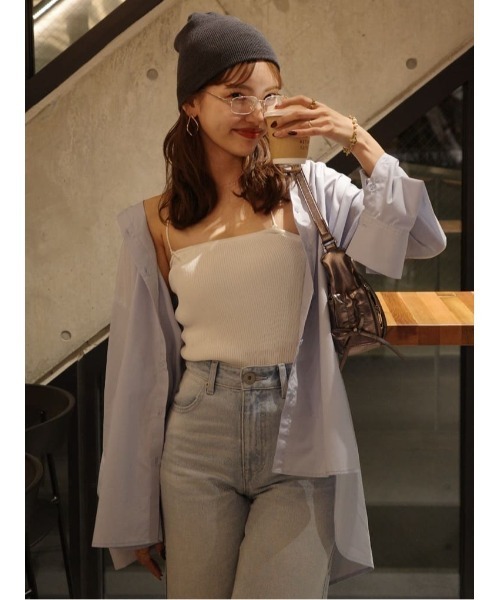rienda(リエンダ)の「2WAYベルトセットシャツトップス 春服(シャツ/ブラウス・レディース・ピンク系その他/グレー系その他/ブルー・FREE)」の13枚目の写真