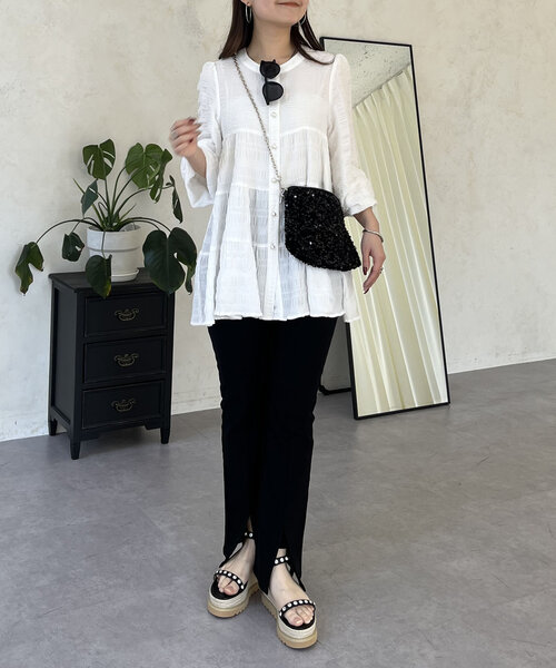 prose verse(プロズヴェール)の「パールボタンシャーリングティアードブラウス(シャツ/ブラウス・レディース・オフホワイト/ブラック・MEDIUM/LARGE)」の17枚目の写真