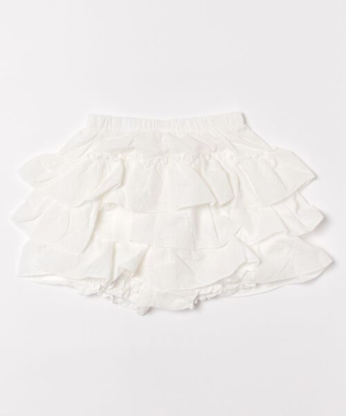 Nia（ニア）の「Nia(ニア)/フリルレイヤード　ティアードボリュームミニスカートパンツ（スカート・レディース・ブラック/ホワイト・SMALL/MEDIUM/LARGE）」の12枚目の写真