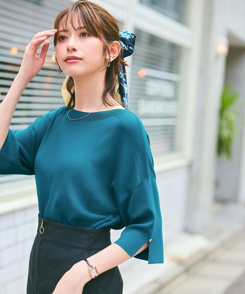 ANY SIS(エニィスィス)の「ビューティクールボートネック プルオーバー(ニット/セーター・レディース・ホワイト系/レッド系/ネイビー系/スカイブルー系/ライトイエロー系/ライトグレー系2/ベージュ系2/ブルー系/ダークブラウン系/ダークグリーン系・2)」の5枚目の写真