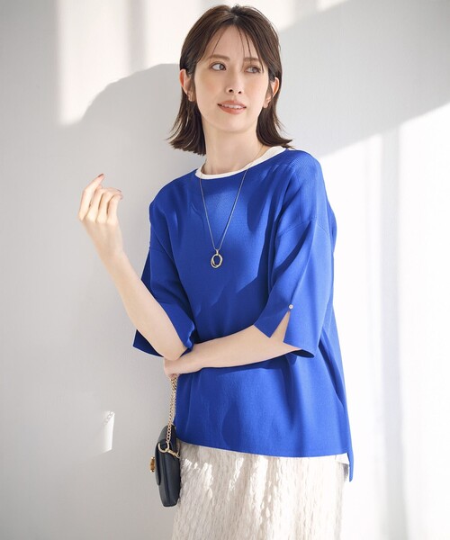 ANY SIS(エニィスィス)の「ビューティクールボートネック プルオーバー(ニット/セーター・レディース・ホワイト系/レッド系/ネイビー系/スカイブルー系/ライトイエロー系/ライトグレー系2/ベージュ系2/ブルー系/ダークブラウン系/ダークグリーン系・2)」の8枚目の写真