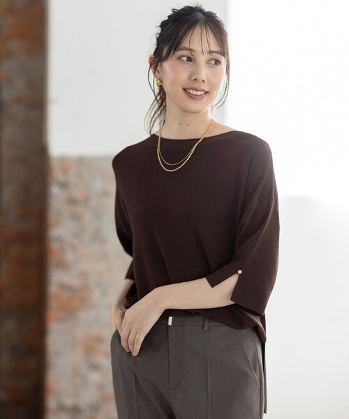 ANY SIS(エニィスィス)の「ビューティクールボートネック プルオーバー(ニット/セーター・レディース・ホワイト系/レッド系/ネイビー系/スカイブルー系/ライトイエロー系/ライトグレー系2/ベージュ系2/ブルー系/ダークブラウン系/ダークグリーン系・2)」の15枚目の写真