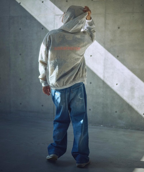 ADAM PATEK(アダムパテック)の「ADAMPATEK/sheer mesh camouflage hooded blouson/メッシュxカモフラフーデッドブルゾン(AP2513033)(ブルゾン・レディース・ブラック/ホワイト・1/2)」の3枚目の写真