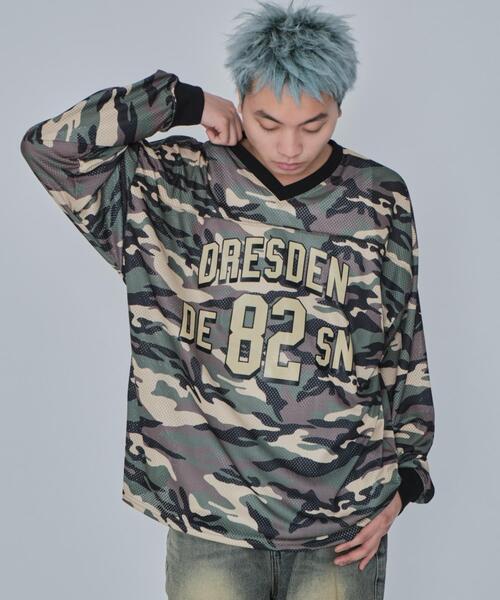 WEGO(ウィゴー)の「WEGO/カモフラナンバリングホッケーロンT(Tシャツ/カットソー・メンズ・カーキ/ブルー・MEDIUM/LARGE)」の9枚目の写真